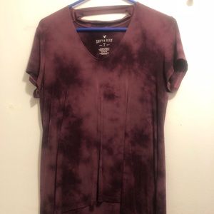 American Eagle Maroon Tie Die Shirt